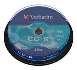 Slika izdelka: MEDIJ CD-R 700MB 52x Verbatim 10cake 434