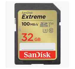 Slika izdelka: SDHC SANDISK 32GB EXTREME, 100/60MB/s, UHS-I, Speed Class 3 (U3), V30,C10