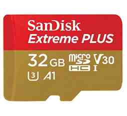 Slika izdelka: SDHC SANDISK MICRO 32GB EXTREME PLUS, 95/90MB/s, A1, UHS-I, V30, U3, adapter