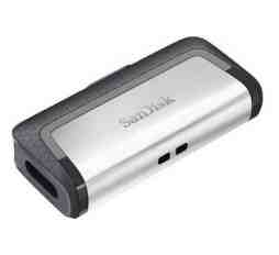 Slika izdelka: USB C & USB DISK SANDISK 64GB ULTRA DUAL, 3.1/3.0, srebrno-črn, drsni priključek