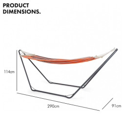 Slika izdelka: VonHaus viseča mreža z okvirjem oranžna
